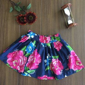 Hollister Size Small Blue Pink Floral Flare Skirt